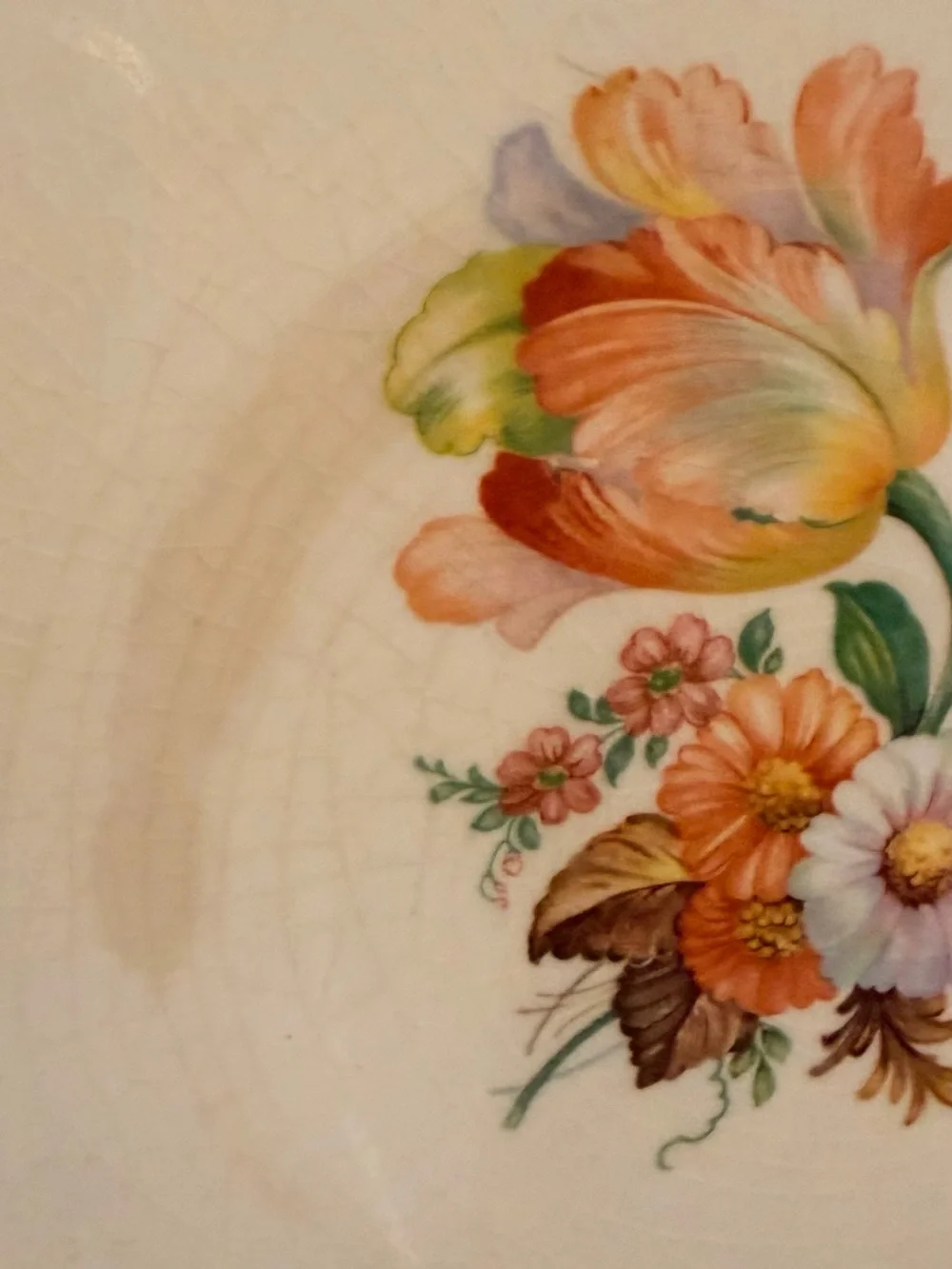 Vintage Floral 12” Dinner Plate-Royal China Spring Floral Filigree 22kt